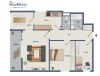 Teil-renovierte 3,5-Zimmer-Wohnung TOP geschnitten mit Süd-Loggia - TOP Grundriss